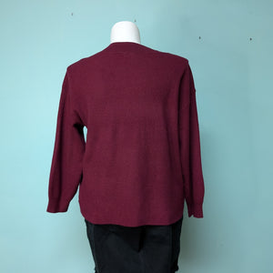 SzXXL Nine West Burgundy V-neck Sweater