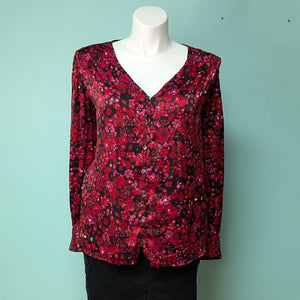 Sz2X Red Floral Lane Bryant Dress Top