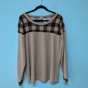 Sz2X Brown/Tan Plaid Sweater