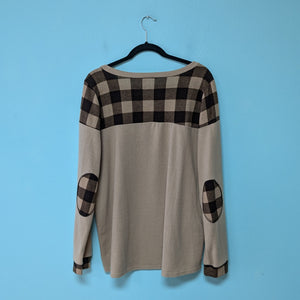 Sz2X Brown/Tan Plaid Sweater