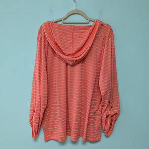 Sz2X Coral Stripe Hoodie