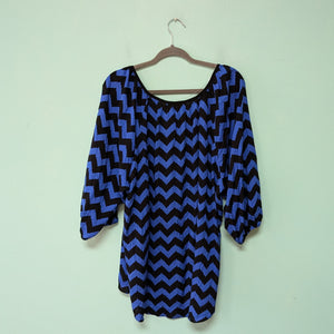 Sz2X Blue/Black Chevron Top