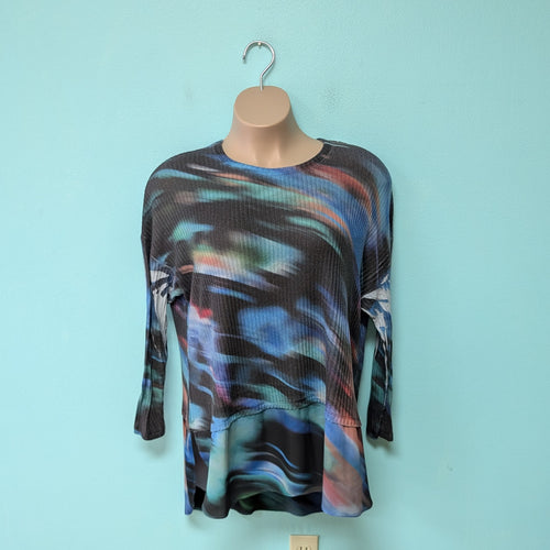 Sz2X Blue Oil Spill Tie Dye Tunic