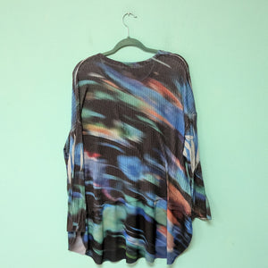 Sz2X Blue Oil Spill Tie Dye Tunic