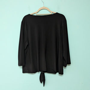 Sz2X Black Tie Front Knit Top Coco Bianco