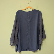 Load image into Gallery viewer, Sz2X Cornflower Blue Chiffon N-Neck Blouse