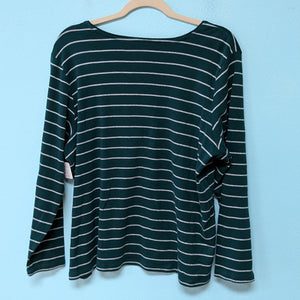 Sz2X Green Stripe Long Sleeve Tee