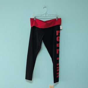 SzXL "Love Pink" Red and Black Legging