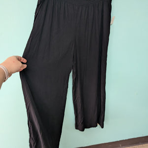 SzXL Black Wideleg Pants by Decree