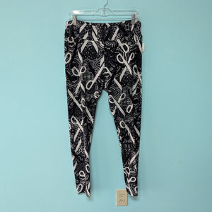 Black and White Scissor Print Lularoe TC Leggings