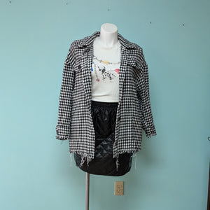 Sz1X Black/White Houndstooth Bloomchic Jacket