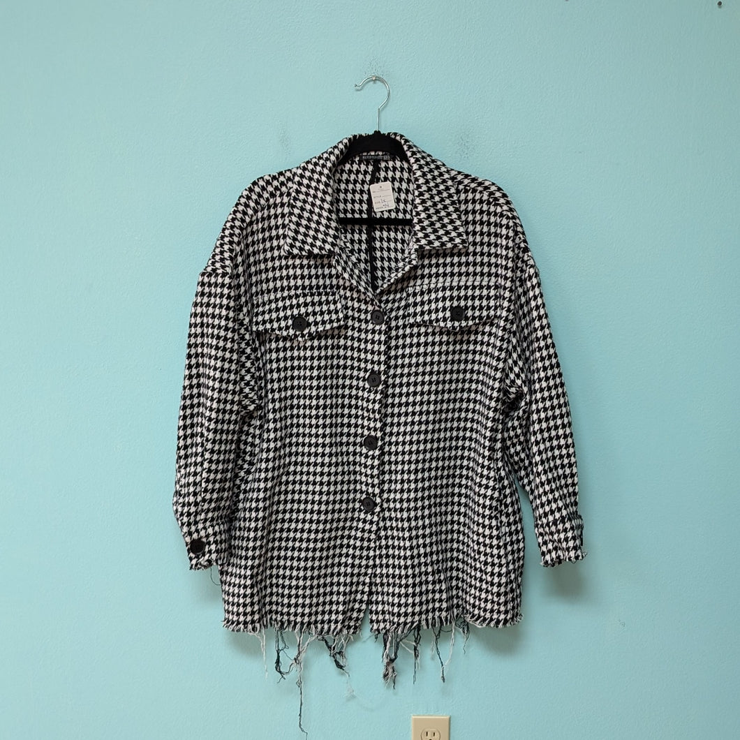 Sz1X Black/White Houndstooth Bloomchic Jacket