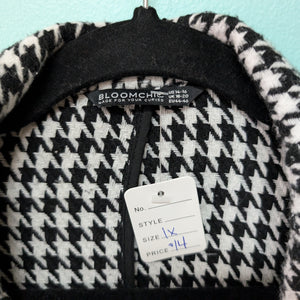 Sz1X Black/White Houndstooth Bloomchic Jacket