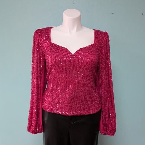 Sz2X Pink Sequin Sweetheart Torrid Top