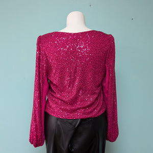 Sz2X Pink Sequin Sweetheart Torrid Top