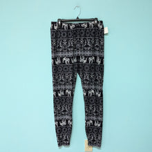 Load image into Gallery viewer, Sz2X Black and White Elephant Leggings