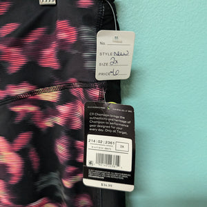 sz2X Pink and Black Champion Capri NWT