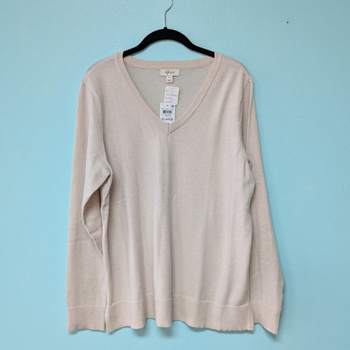 SzXL Off White V-neck Sweater Style & Co NWT