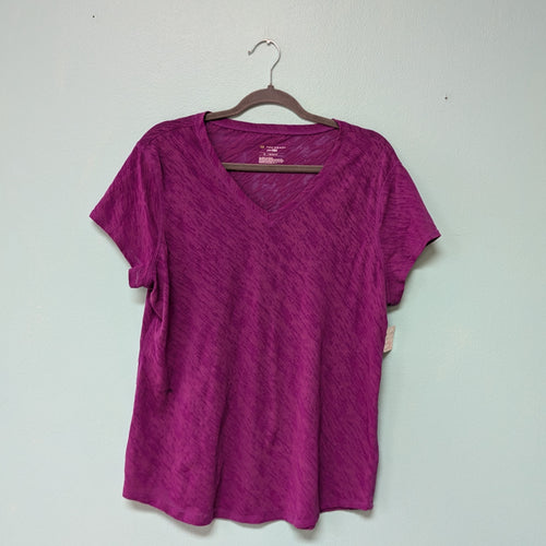 SzXL Fuchsia Dri Teck Burnout Tee