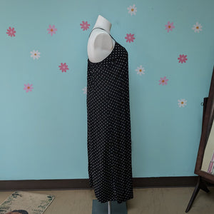 SzXL Black and White Polka Dot Maxi Dress