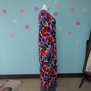 SzXL Colleen Lopez Red and Purple Floral Maxi Dress