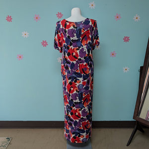 SzXL Colleen Lopez Red and Purple Floral Maxi Dress