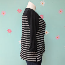 Load image into Gallery viewer, Sz1X Croft &amp; Barrow Black/Grey Stripe Top