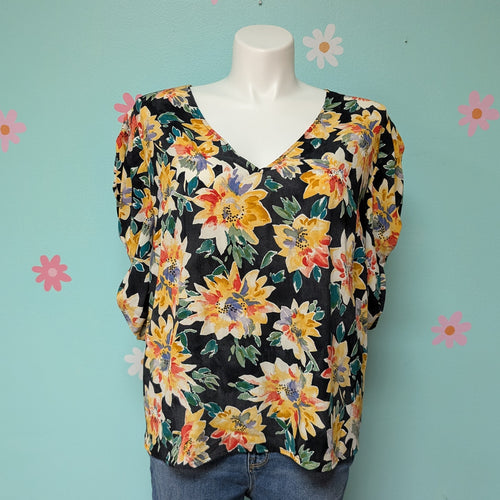 Sz3X Yellow Floral Ava & Viv Blouse