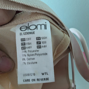 Sz44H Elomi Nude Coverable Strap Bra