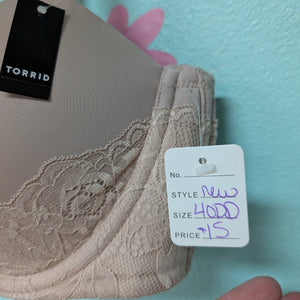 Sz40DD Torrid Nude Strapless Bra NWT