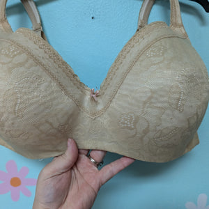 Sz46D Casique Beige Balconette Lace Padded Bra