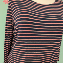 Load image into Gallery viewer, Sz3X Pink/Navy Stripe Cold Shoulder Maurice&#39;s Tee