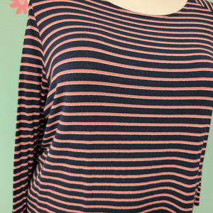 Sz3X Pink/Navy Stripe Cold Shoulder Maurice's Tee