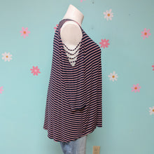 Load image into Gallery viewer, Sz3X Pink/Navy Stripe Cold Shoulder Maurice&#39;s Tee