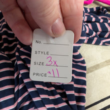 Load image into Gallery viewer, Sz3X Pink/Navy Stripe Cold Shoulder Maurice&#39;s Tee