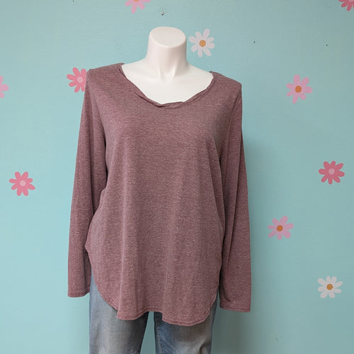 Sz3X Lane Bryant Heather Mauve Long Sleeve Tee