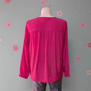 SzL Isaac Mizarahi Bright Pink Blouse