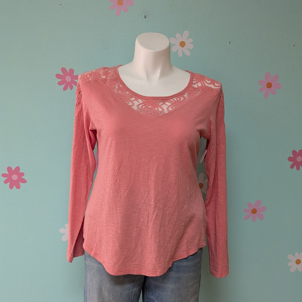 SzXL Maurices Pink Long Sleeve Tee