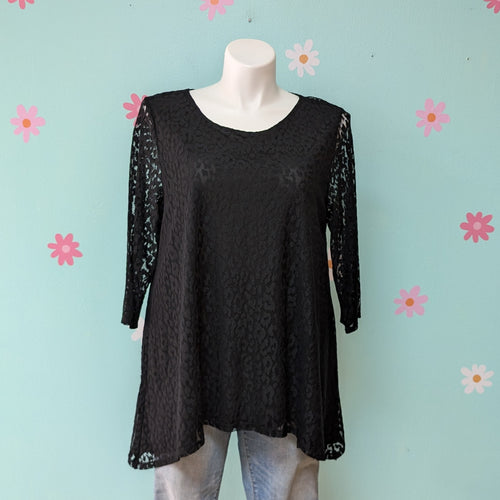 SzXL (3) Chico's Black Lace Tunic