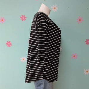 SzXL Reborn J Black and White Stripe Tunic