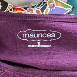 Sz0X Maurices Purple Lace Shoulder Maurice's Tee