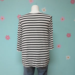 Sz1X A&I Black and White Stripe Long Sleeve Tee