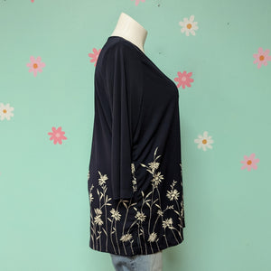 Sz1X Liz Claiborne Navy/White Floral