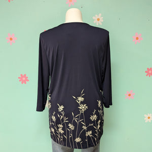 Sz1X Liz Claiborne Navy/White Floral