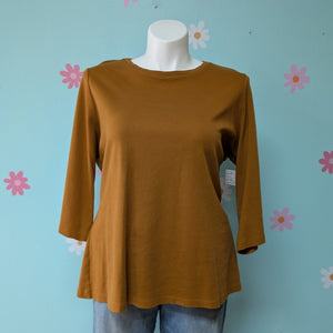 Sz2X Isaac Mizarahi Butter Brown Long Sleeve Tee