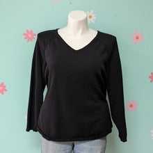 Load image into Gallery viewer, SzXXL Karen Scott Black V-Neck Sweater