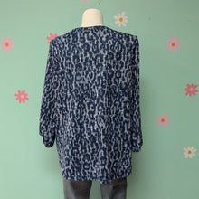 Load image into Gallery viewer, Sz2X Ruby Rd. Blue Animal Print Top