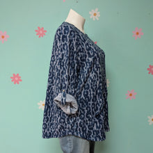 Load image into Gallery viewer, Sz2X Ruby Rd. Blue Animal Print Top