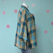 Load image into Gallery viewer, Sz2X Maggie Barnes NWT Teal Plaid Button Up