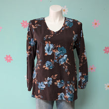 Load image into Gallery viewer, Sz2X Denim and Company Brown Floral Tee